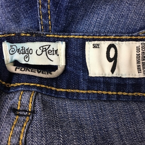 INDIGO REIN Jean Shorts Cut Off Distressed Raw Hem Stretch Denim Size 9 Juniors - Picture 10 of 12